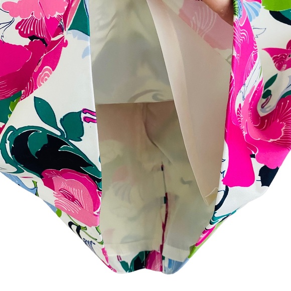 Talbots NWT Navy & Pink Colorful Floral Summer Ready Classic Pencil Skirt Sz 10 - Picture 4 of 8